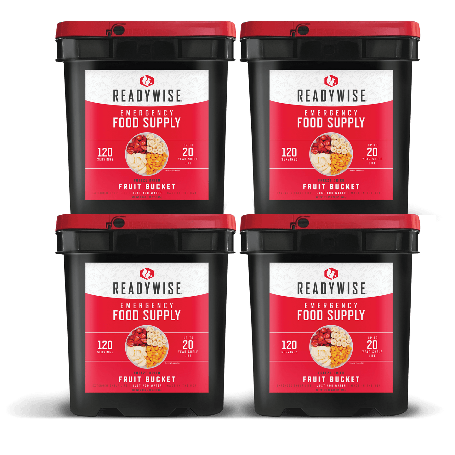 480 Serving Freeze Dried Fruit Bucket (4, 120 serving buckets)