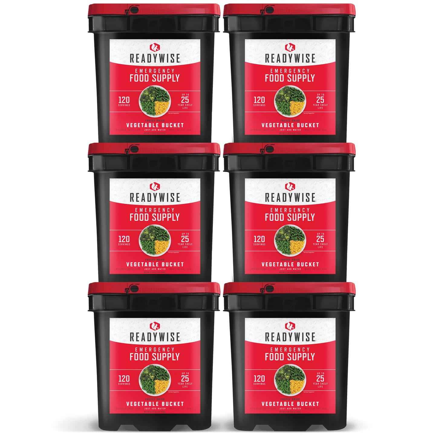 720 Serving Freeze Dried Vegetables (6, 120 serving buckets)