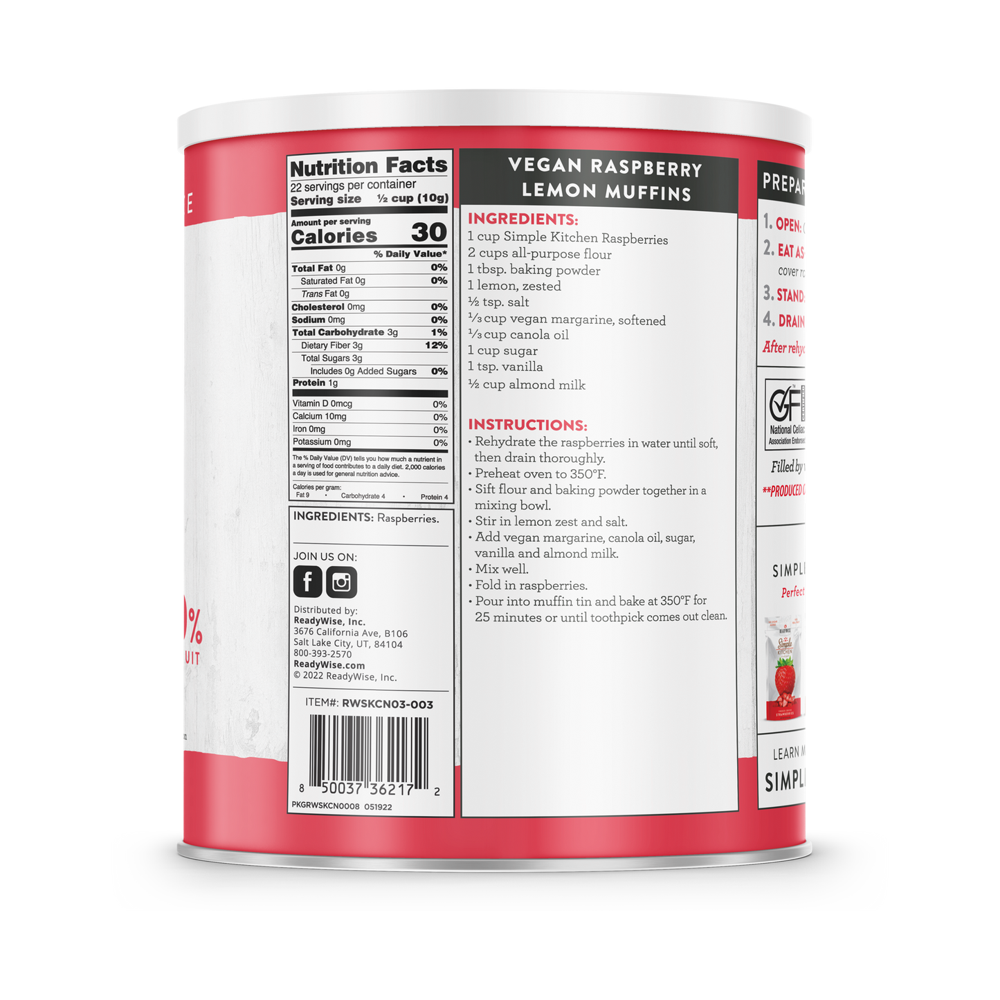 Simple Kitchen FD Raspberries - 22 Serving Can