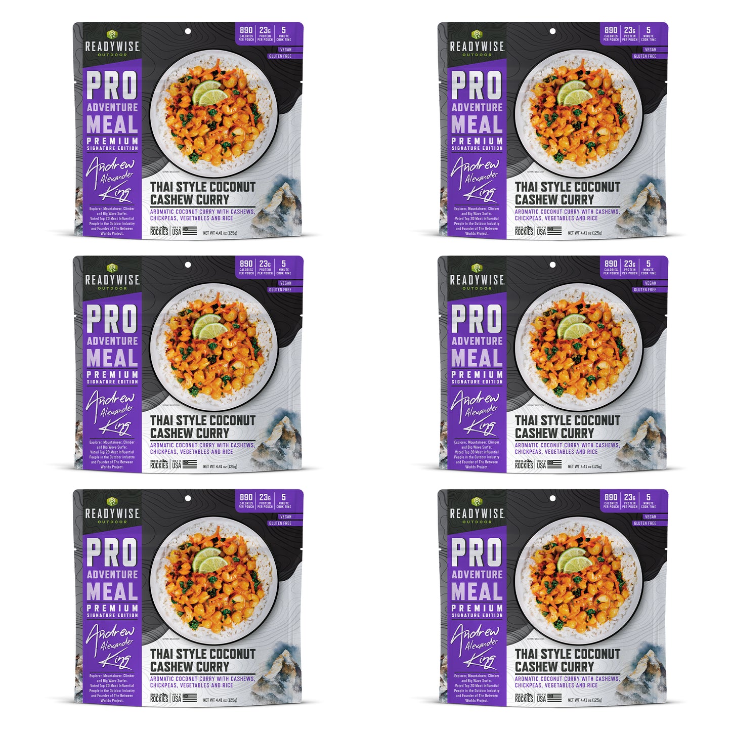 6 CT ReadyWise Pro Adventure Meal Thai Coconut Cashew Curry